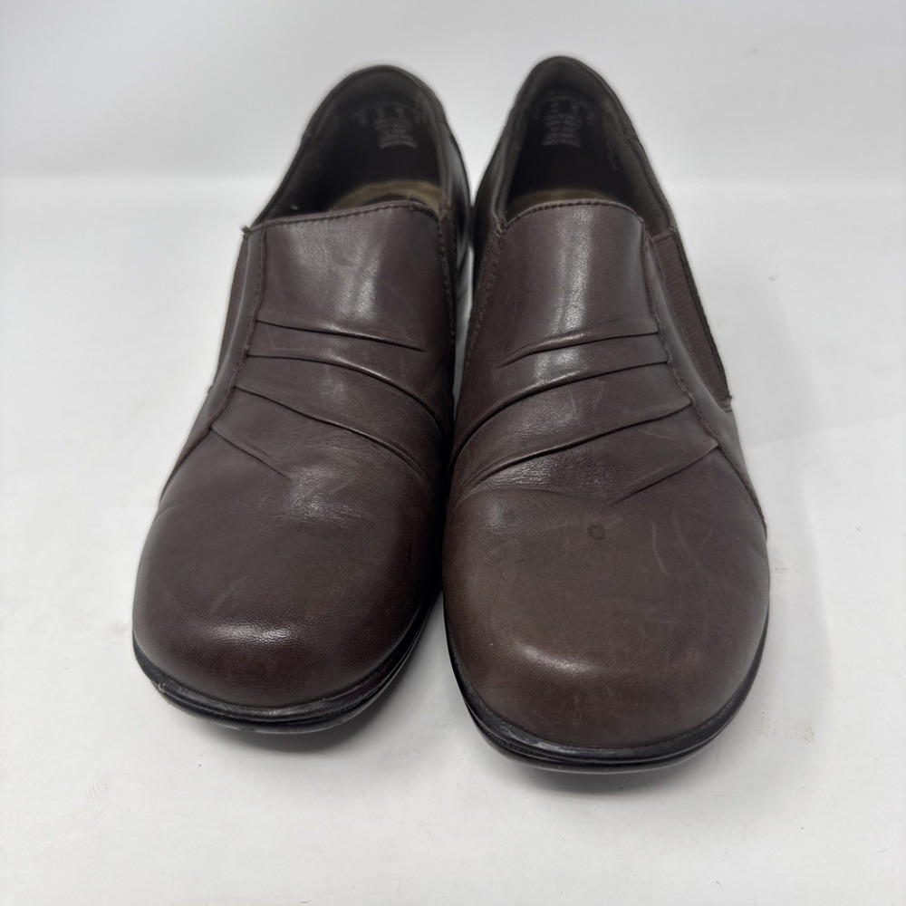 Thom McAn brown leather slip on chunky heel comfort shoes Women's US 8 M - Picture 4 of 12